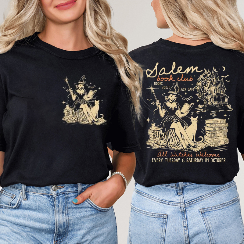 Salem Book Club Teacher Two Sided T-Shirt
