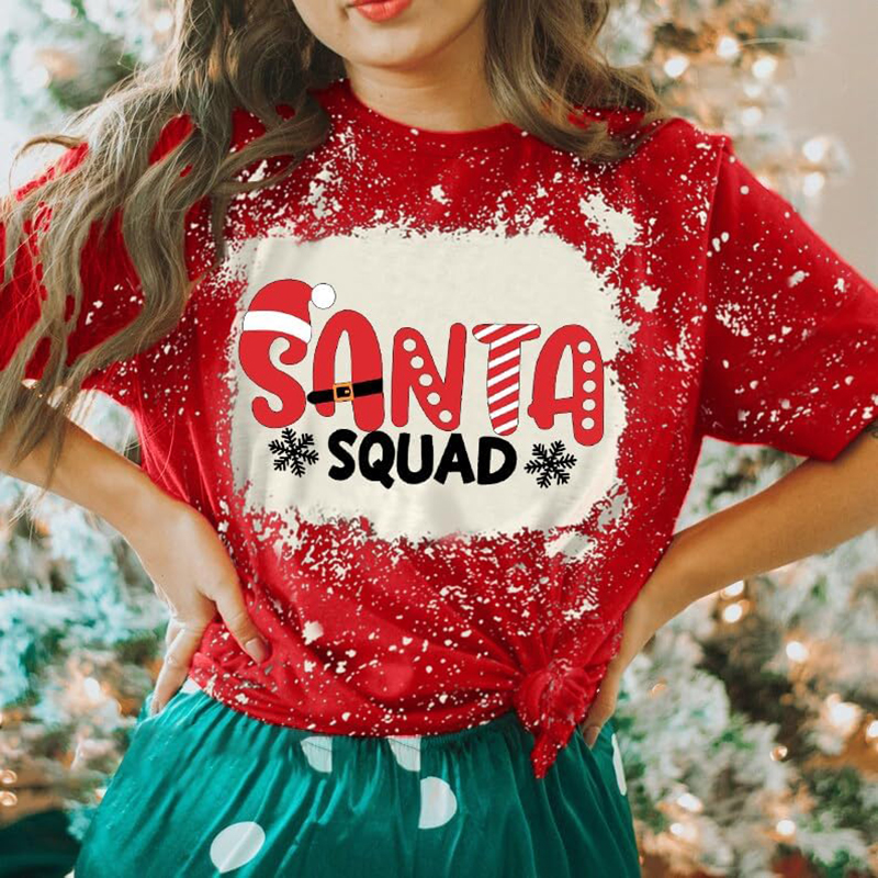Santa Squad Teacher Printed T-Shirt