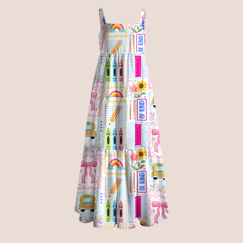School Bus Coquette Bow Teacher Slip Dress