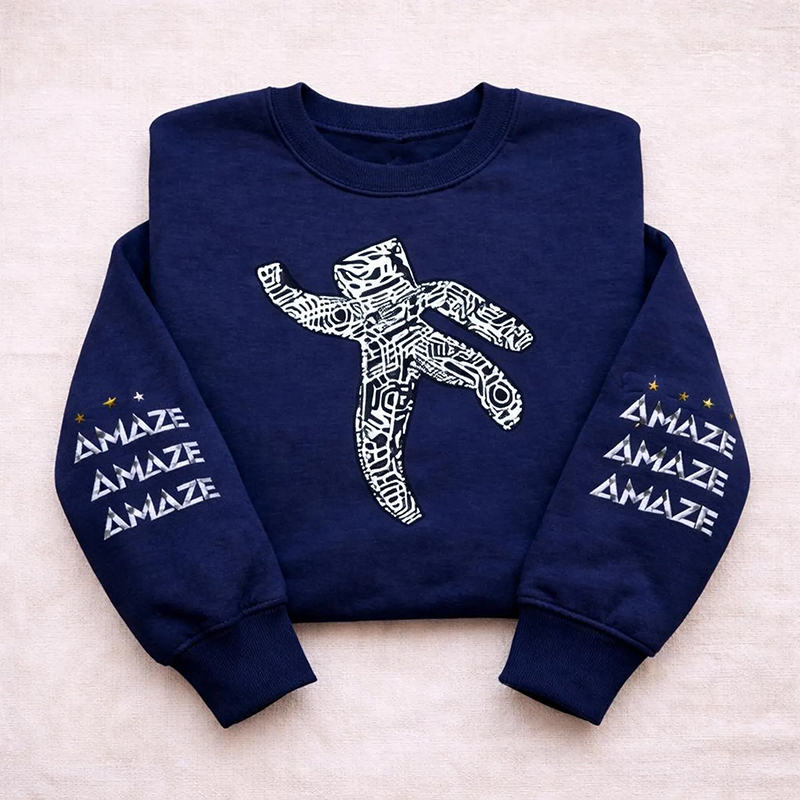 Sci-fi Movie Teacher Sleeve Print Sweatshirt