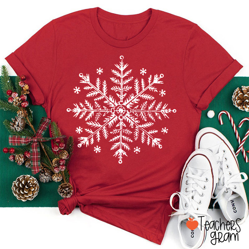 Snowflake Winter Christmas Teacher T-Shirt