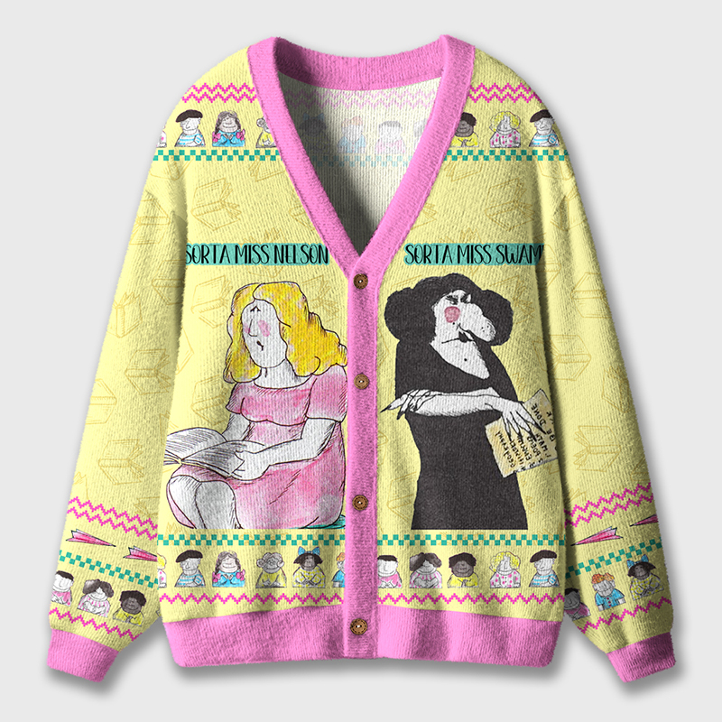 Sorta Miss Nelson Sorta Miss Swan Teacher Ugly Cardigan Sweaters