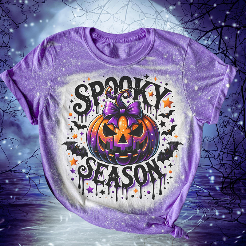 Spooky Season Scary Pumpkin Teacher Printed T-Shirt