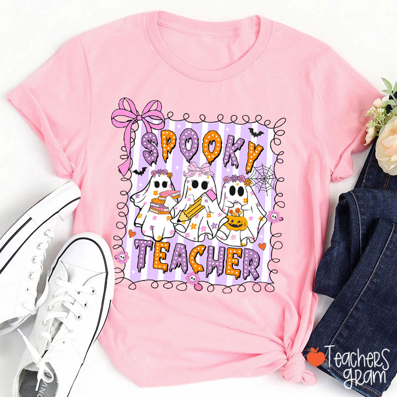 Spooky Teacher Cute Ghosts Teacher T-Shirt