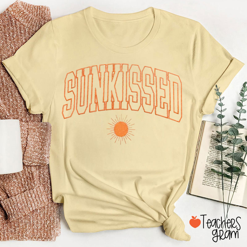 Sunkissed Embroidered Teacher T-Shirt