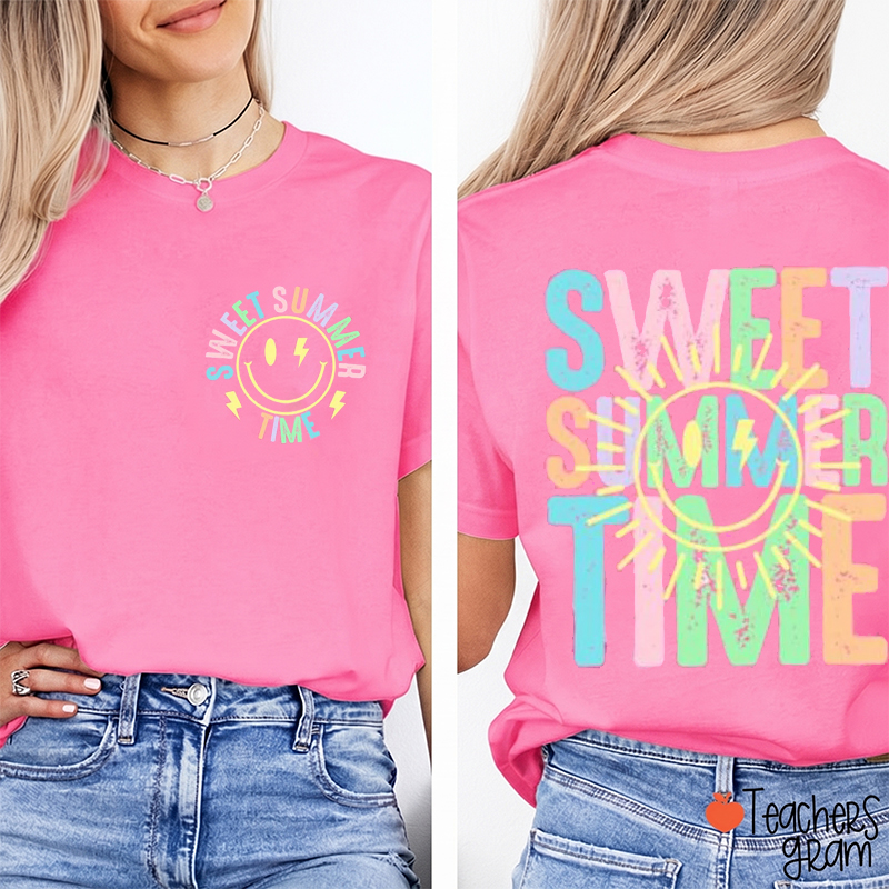Sweet Summer Time Teacher Two Sided T-Shirt