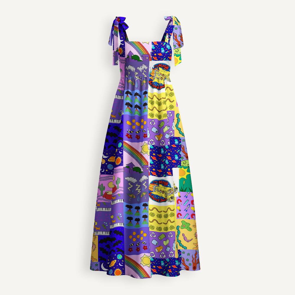 Take Chances Make Mistakes Get Messy Teacher Tie Shoulder Dress