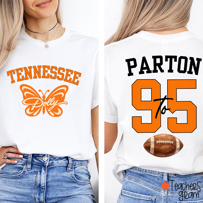 Tennessee Dolly Butterfly Teacher Two Sided T-Shirt
