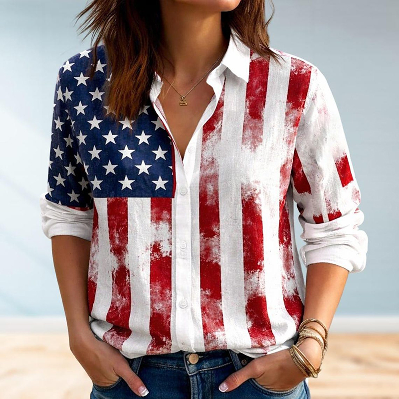 USA Flag Independence Day Teacher Long Sleeve Shirt
