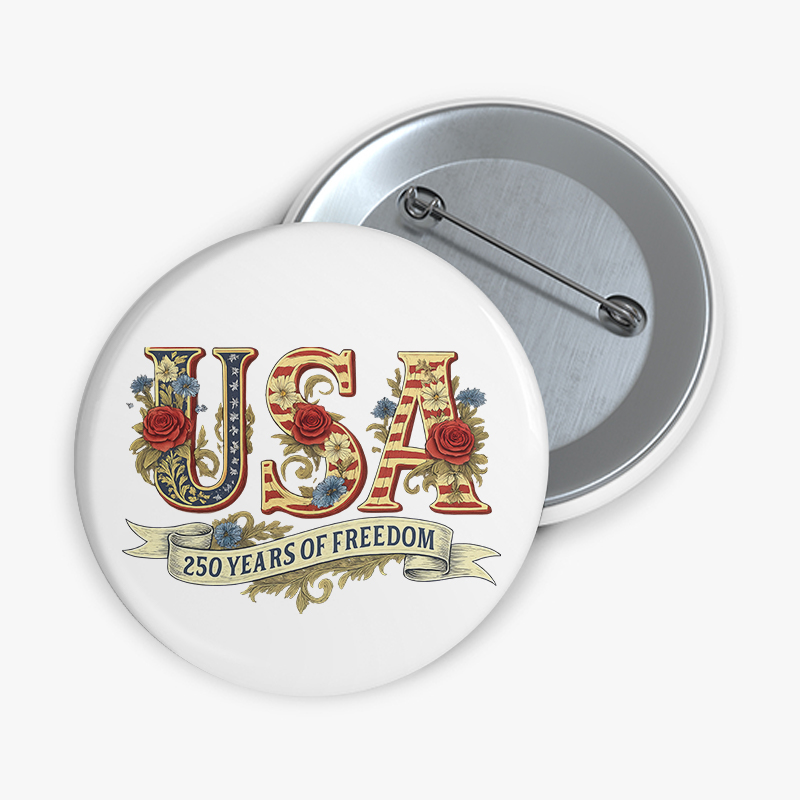 Usa 250 Years Of Freedom Teacher Pinback Button