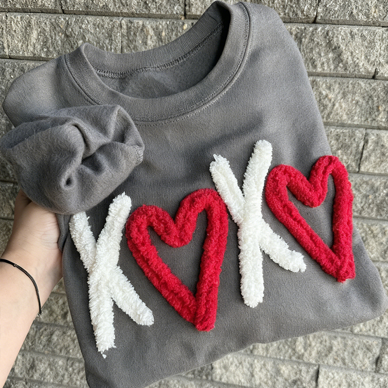 Valentine’s Inspired Chenille Yarn Teacher Sweatshirt