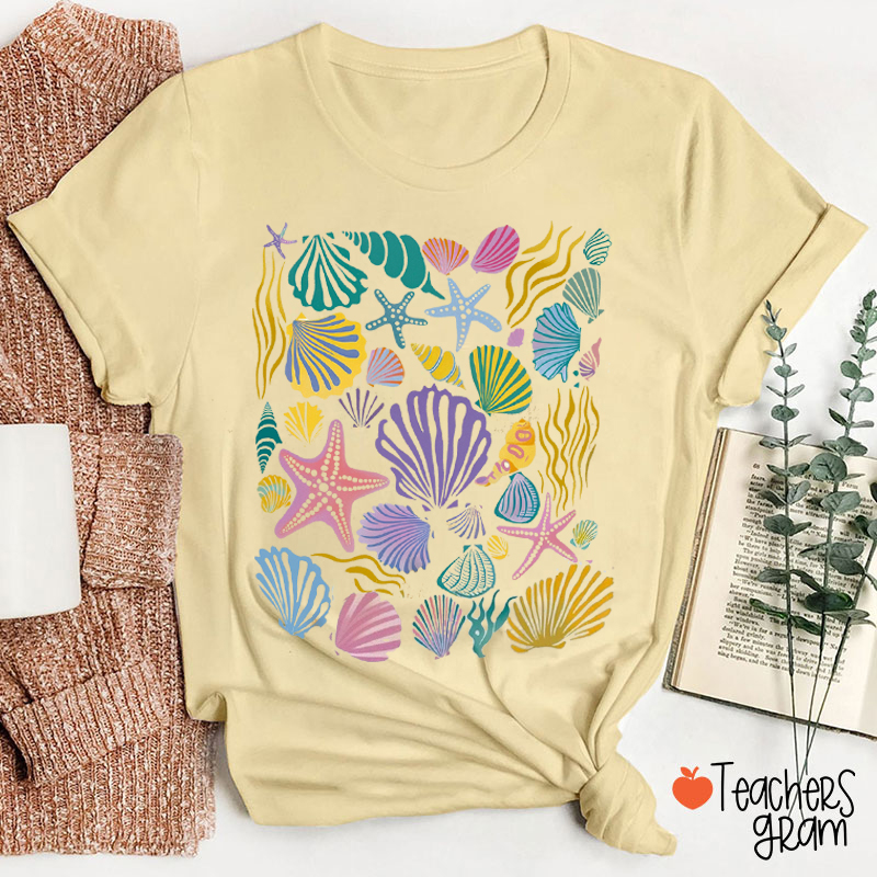 Vintage Seashells Teacher T-Shirt