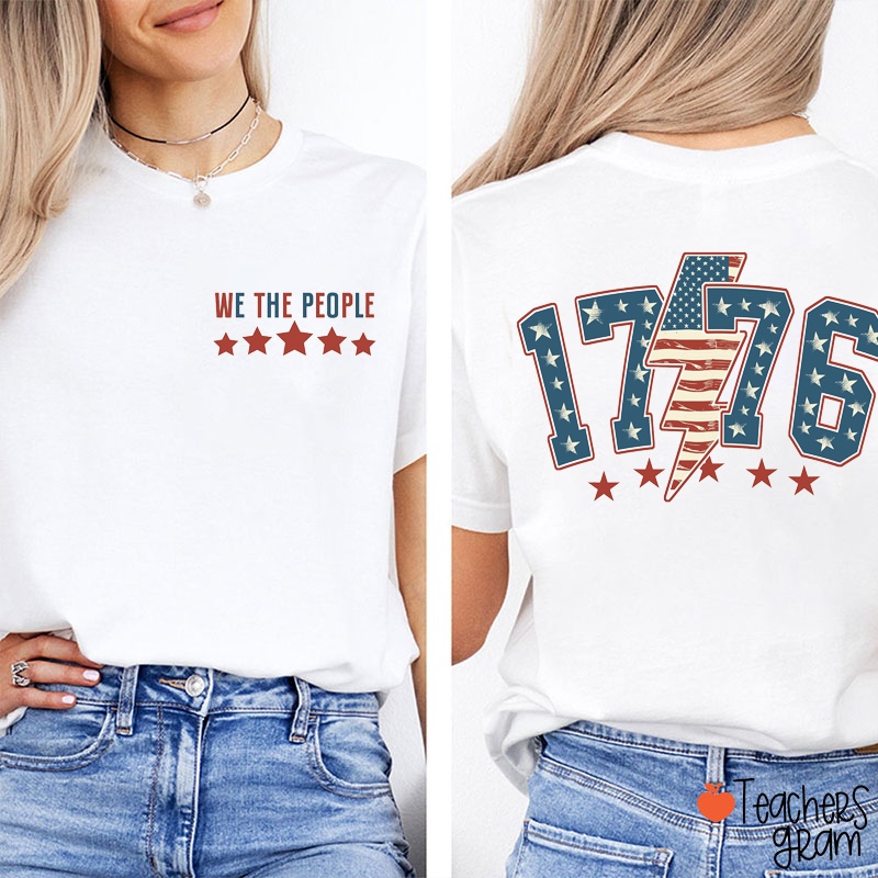 We The People Teacher Two Sided T-Shirt