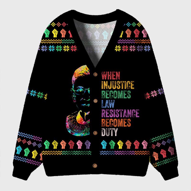 When Injustice Becomes Law Teacher Ugly Cardigan Sweaters