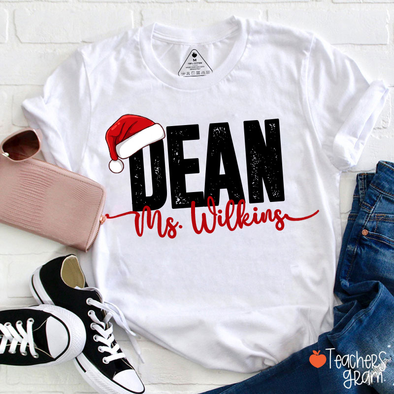 Personalized School Staff Christmas Teacher T-Shirt