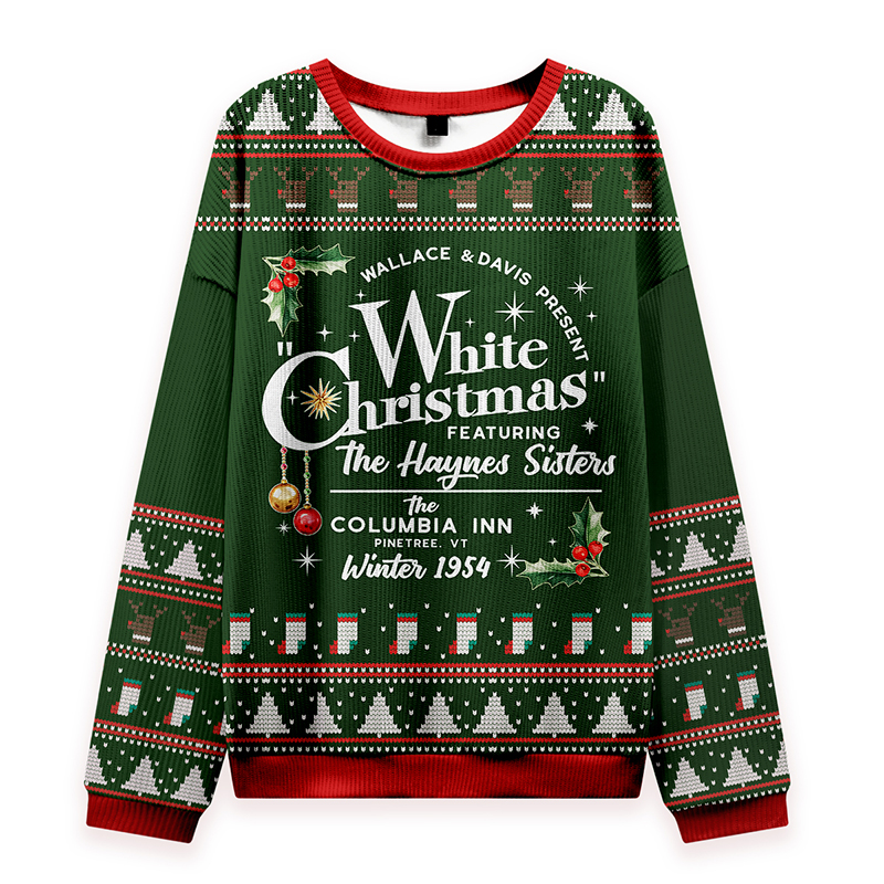 White Christmas Teacher Ugly Knit Sweatshirt