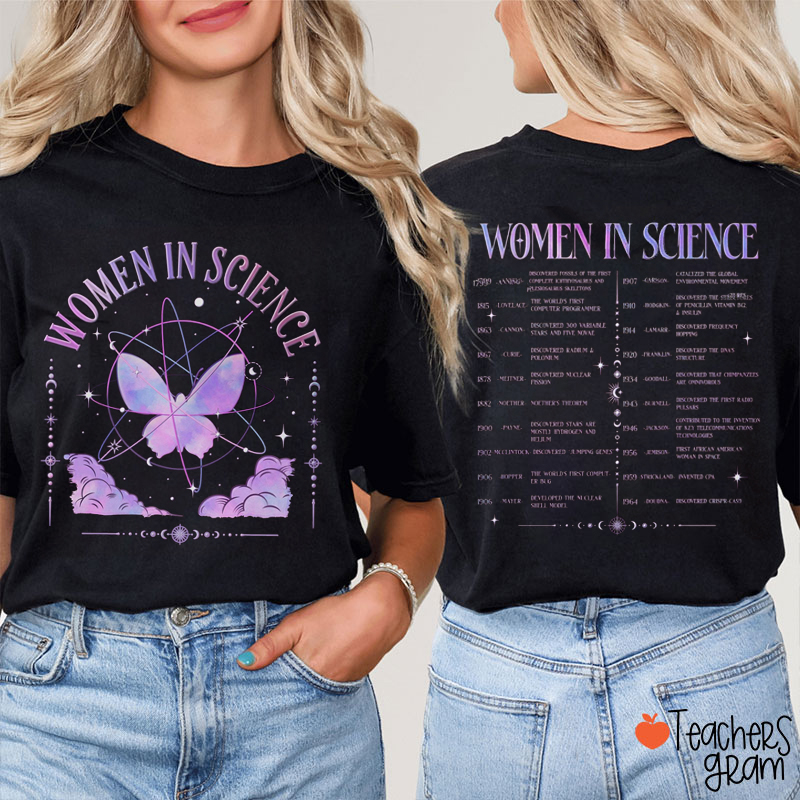 Women In Science Teacher Two Sided T-Shirt