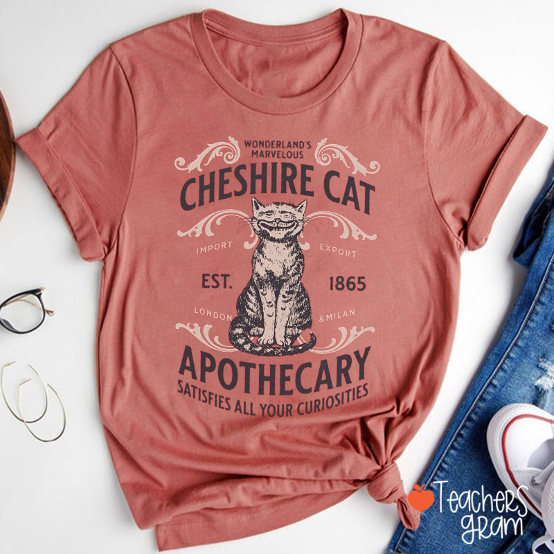 Wonderland's Marvelous Apothecary Satisfies All Your Curiosities Teacher T-Shirt