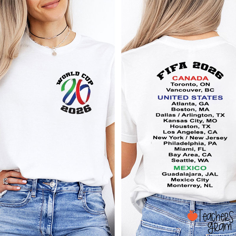World Cup Soccer FIFA Teacher Two Sided T-Shirt