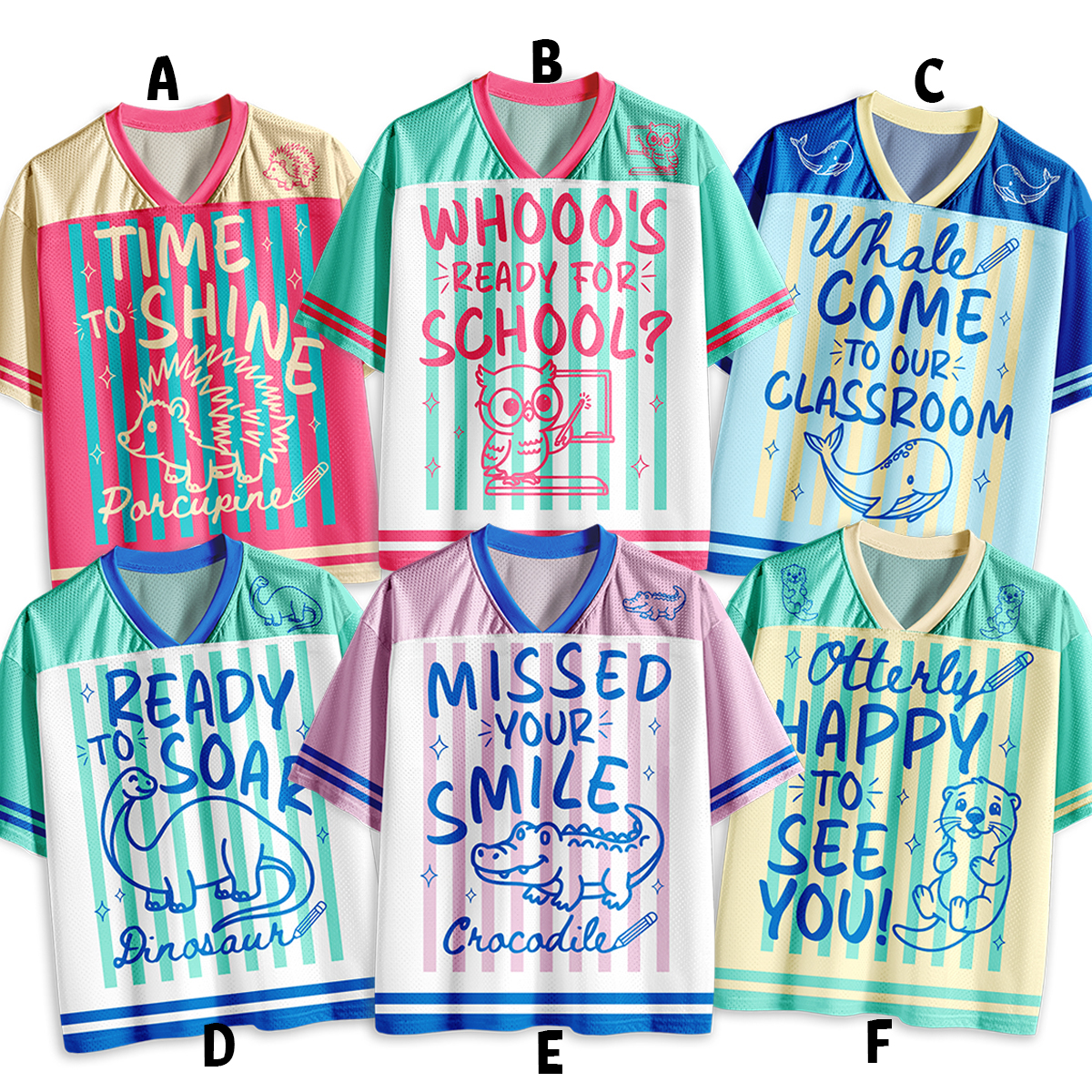 Personalized Animal Pun Striped Teacher Baseball Jersey