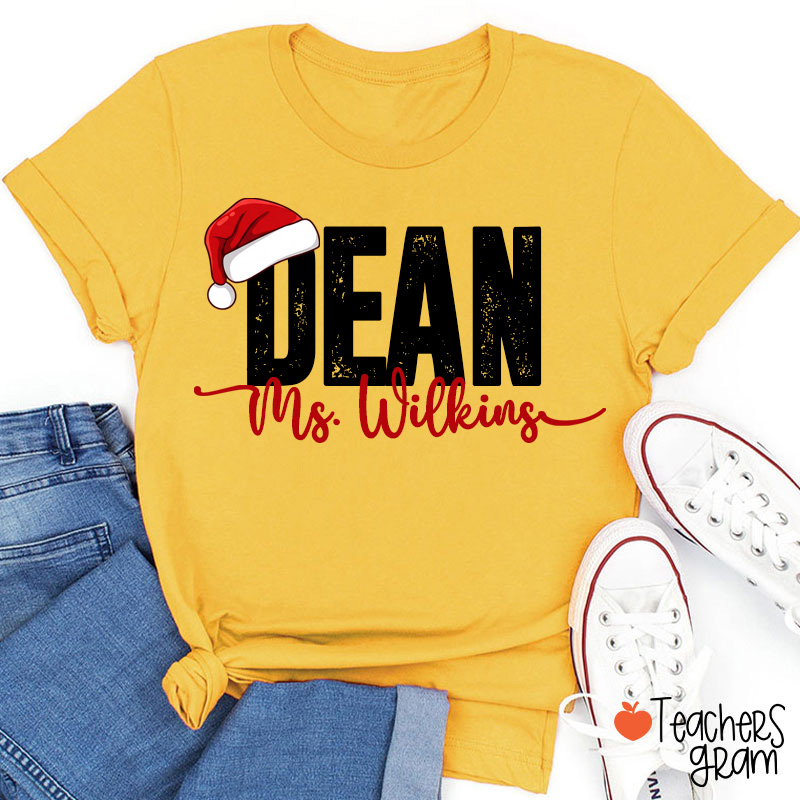 Personalized School Staff Christmas Teacher T-Shirt