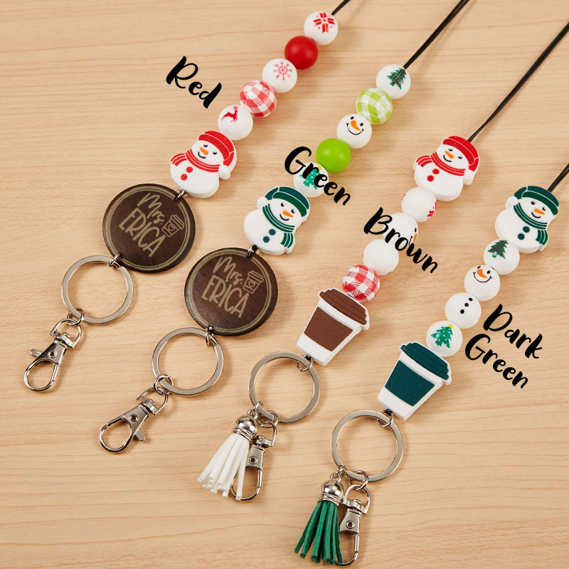 Personalized Let’s Build A Christmas Snowman Teacher Lanyard