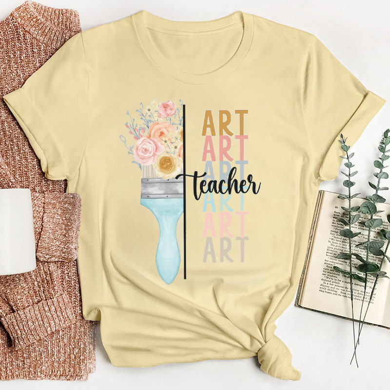 Art Teacher Art Painting Brushes Teacher T-Shirt