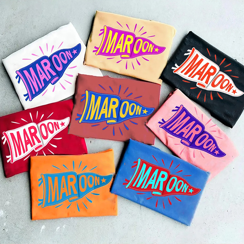 Personalized Mascot Watercolor Pennants Flag Teacher T-Shirt