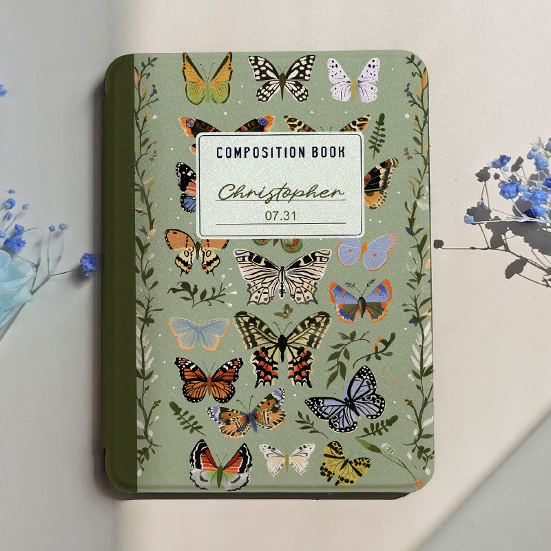 Personalizeed Retro Style Flower And Butterfly Teacher Kindle Cace