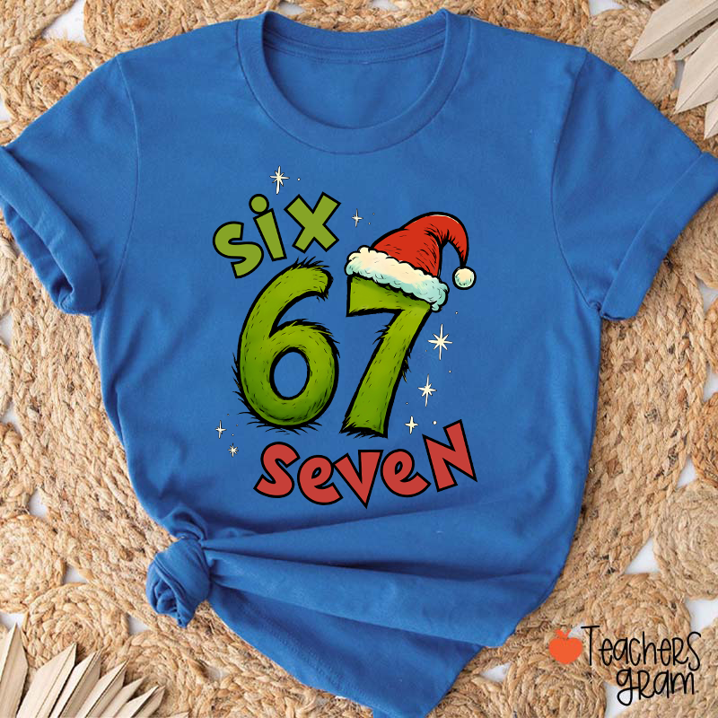 Six Seven Trending Christmas Teacher T-Shirt