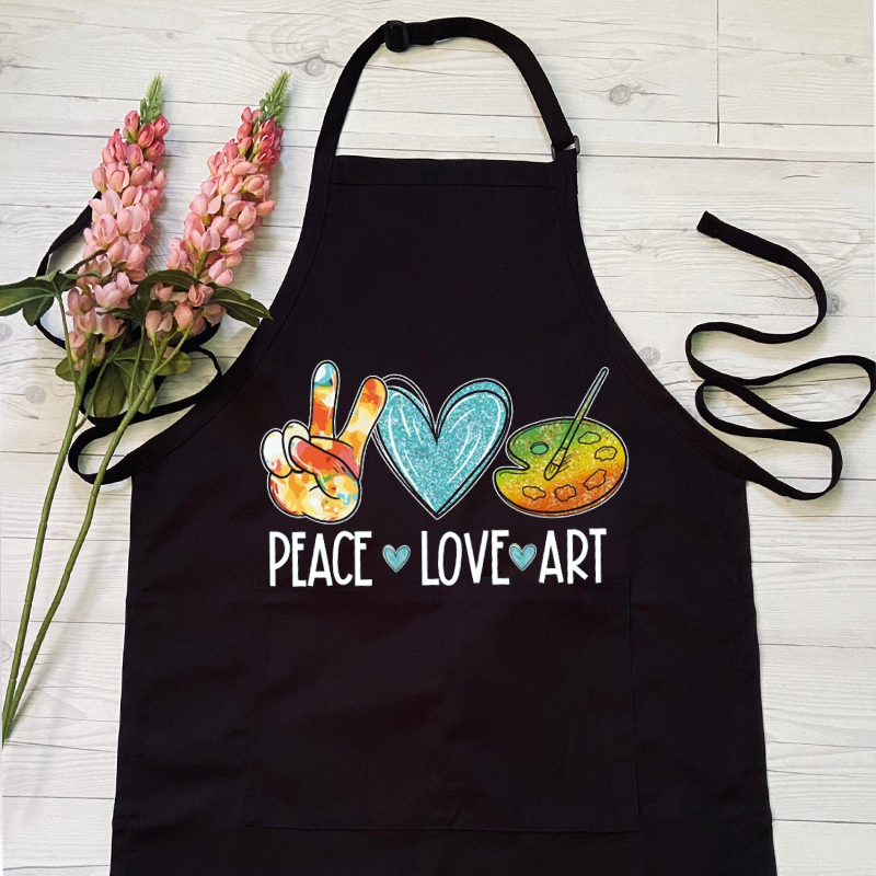 Peace Love Art Painting Palette Apron
