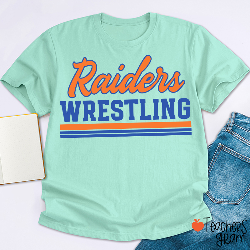 Personalized Mascot And School Name Contrasting Lines Teacher T-Shirt