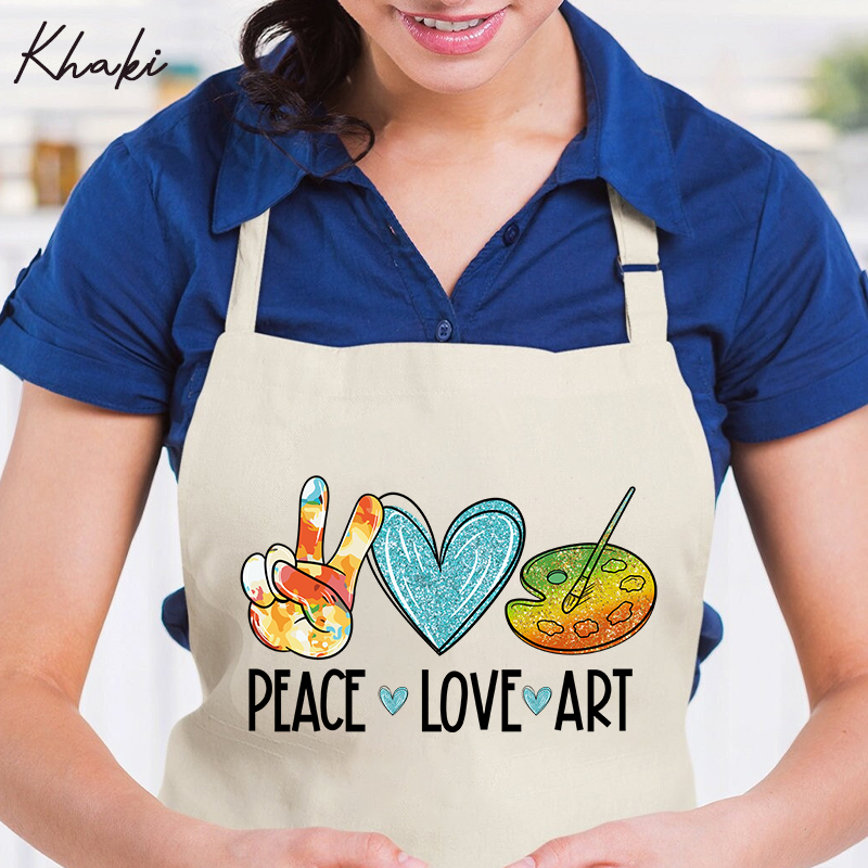 Peace Love Art Painting Palette Apron