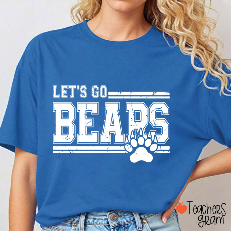 Personalized Mascot And Paw Let's Go Teacher T-Shirt