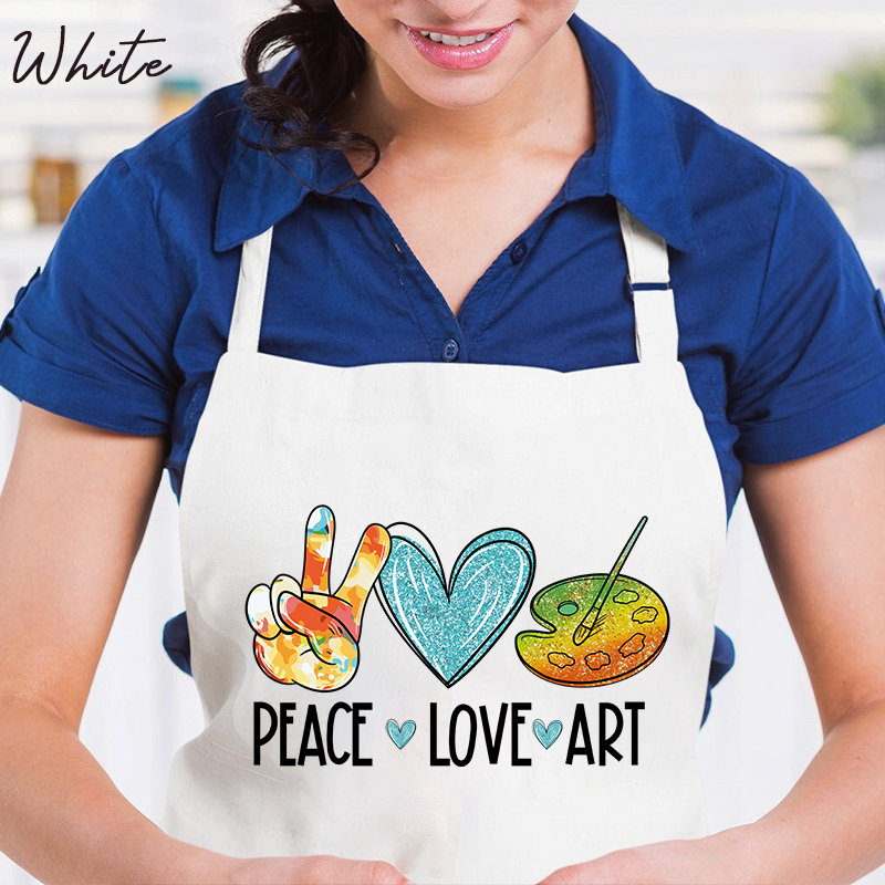 Peace Love Art Painting Palette Apron