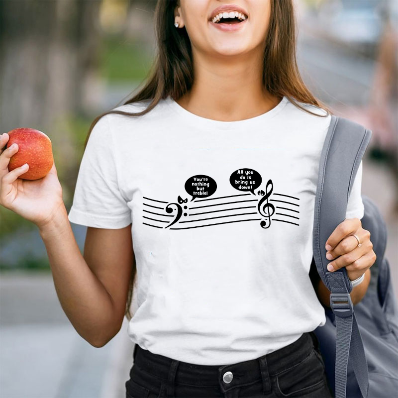 Funny Music Notes Teacher T-Shirt