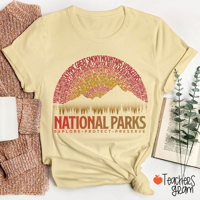 Vintage National Parks Teacher T-Shirt