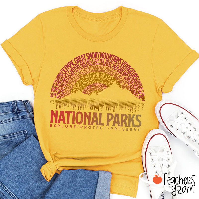 Vintage National Parks Teacher T-Shirt
