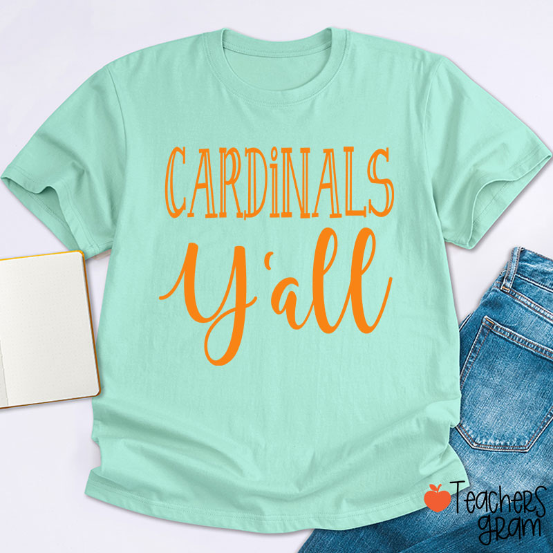 Personalized Mascot Y'all School Spirit Teacher T-Shirt