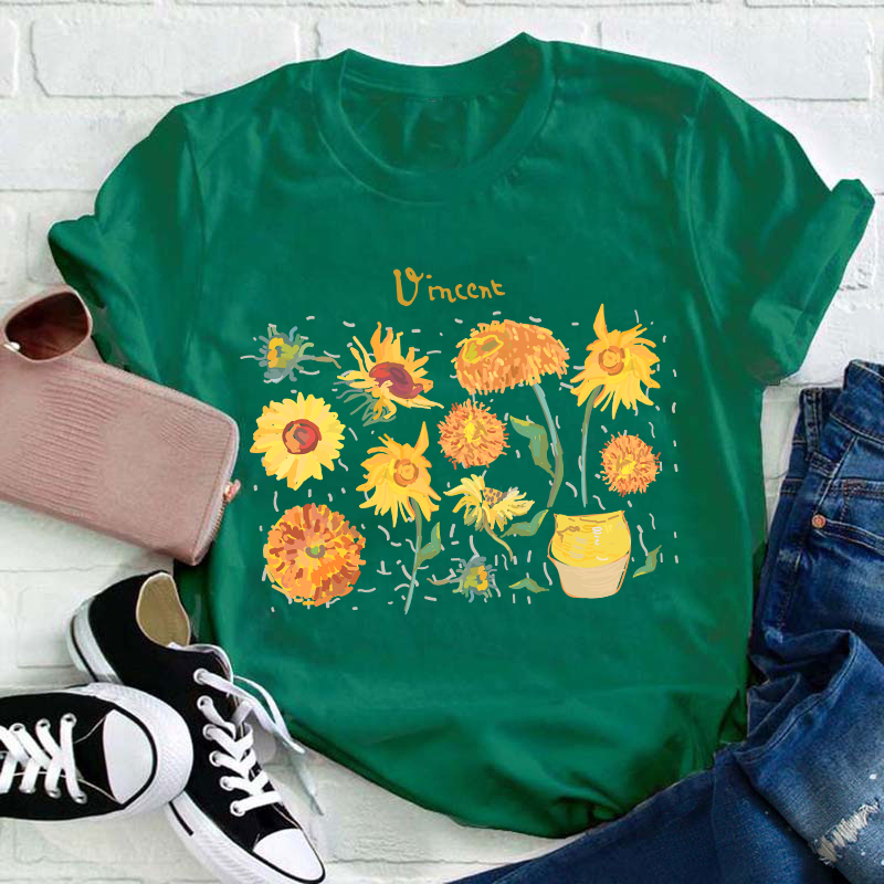 Vincent Sunflower Teacher T-Shirt