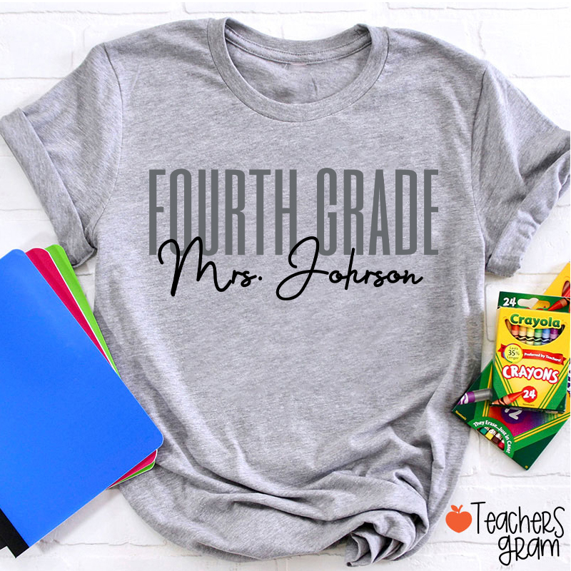 Personalized Grade And Name Back To School Teacher T-Shirt