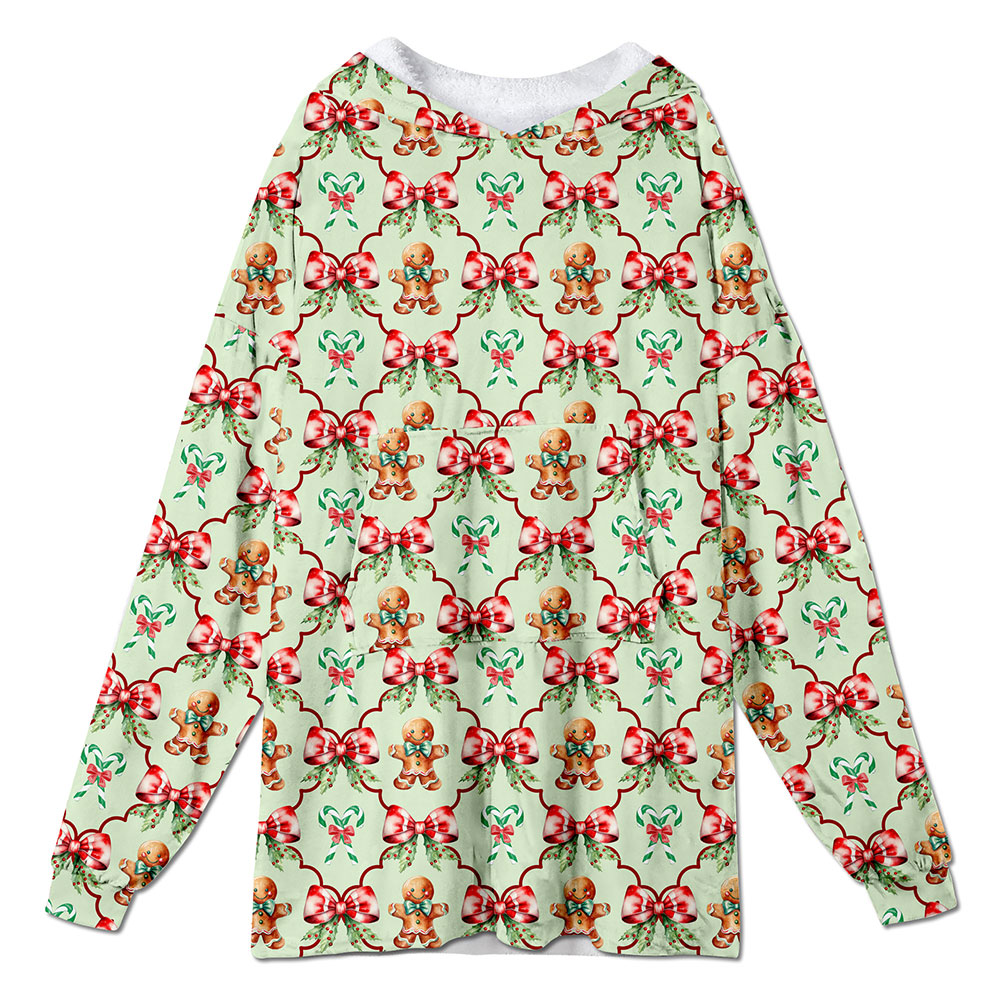 Gingerbread Man And Christmas Teacher Blanket Hoodie