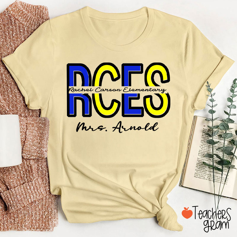 Personalized School Name Abbreviation School Color Teacher T-Shirt