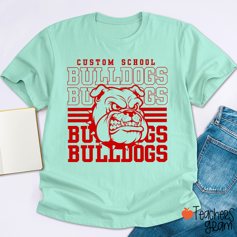 Personalized Mascot And School Name Spirit Teacher T-Shirt