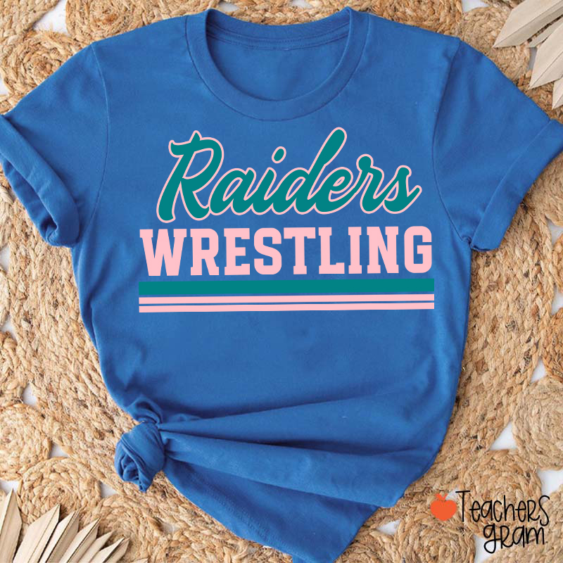 Personalized Mascot And School Name Contrasting Lines Teacher T-Shirt