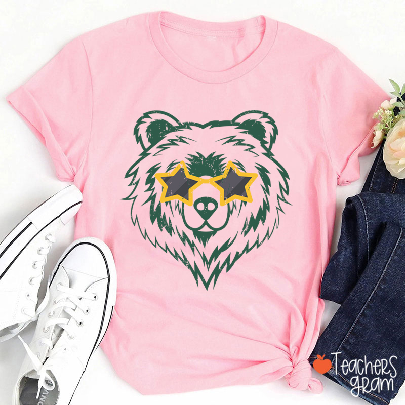 Personalized Mascot Star Glasses Teacher T-Shirt