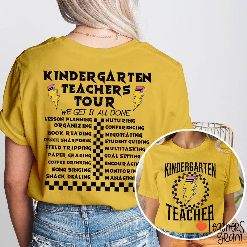 Personalized Grade Teachers Tour Teacher Two Sided T-Shirt