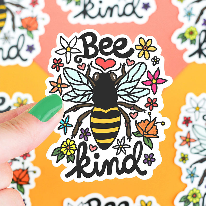 Floral Bee Kind Teacher Stickers