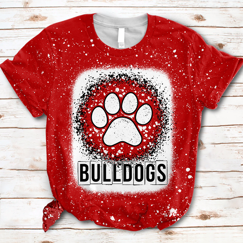 Personalized School Mascot Leopard Paw Teacher Printed T-Shirt