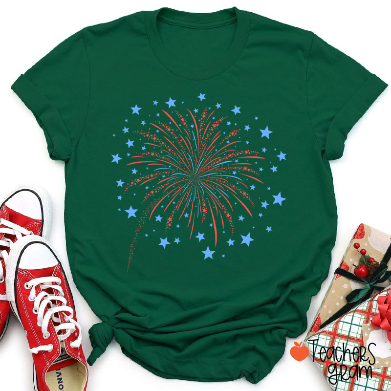 4th Of July Firework Teacher T-Shirt